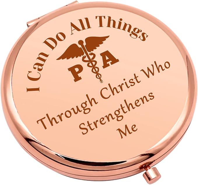 Physician Assistant Gift PA Graduation Gifts Appreciation Presents Compact Mirror for PA Nurse Medical Student Doctor Assistant Presents for Women Folding Makeup Mirror Easter Birthday