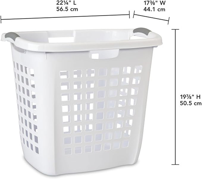 Sterilite 12258004 Ultra Easy Carry Hamper, White Hamper w/Titanium Inserts, 4-Pack