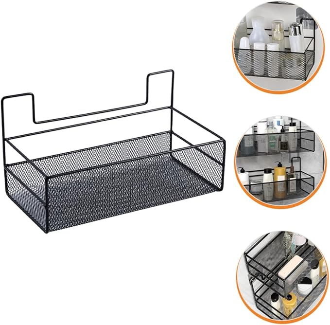 MAGICLULU Wall Mounted Bathroom Shelf Storage Basket No Drilling Medium Easy to Install for Organizing Towels and Bathroom Essentials