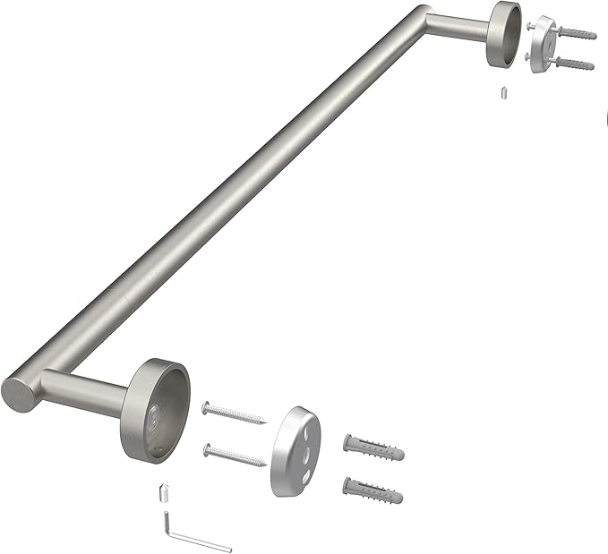 RARXTR 24 Inch Brushed Towel Bar Towel Rack for Bathroom Kitchen Hand Towel Holder Dish Cloths Hanger SUS304 Stainless Steel RUSTPROOF Wall Mount (Brushed Grey)