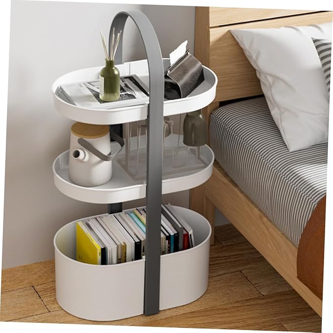 Ciieeo Portable Storage Rack Makeup Organizer Handled Storage Rack Tabletop Shelf Corner Shelf Bathroom Tray Accessories Organizer