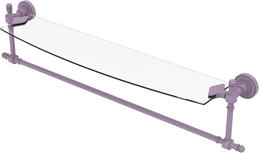 Allied Brass Retro Dot Collection Glass Vanity Shelf with Integrated Towel Bar