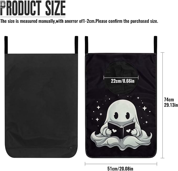 ZFRXIGN Halloween Ghost Hanging Laundry Hamper Black Skull Laundry Bag for Bedroom, Bathroom Over The Door Hamper Storage Organizer Dirty Cloth Hampers Laundry Baskets Space Saving