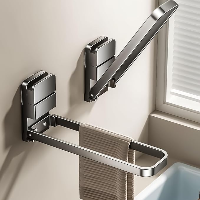 Drill Free Powerful Vacuum Suction Cup Towel Ring Shower Washcloth Hand Towel Square Holder