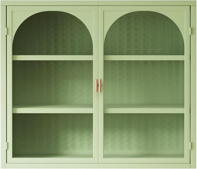 Medicine Cabinet,Medicine Cabinets for Bathroom with Glass Doors Shelf,Bathroom Cabinet Wall Mounted Wooden Bathroom Storage Cabinet Bathroom Cabinet Kitchen (Green3)