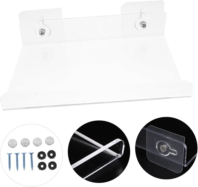 Ciieeo Acrylic Floating Shelf Wall-Mounted Storage Rack Bathroom Shelves Wall for Bathroom Tidy Storage