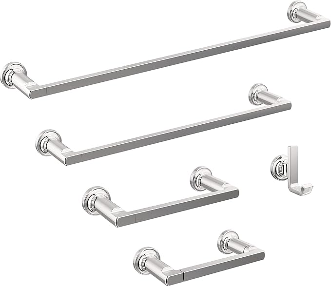 DELTA FAUCET 78908 Tetra 8 in. Hand Towel Bar Bath Hardware Accessory in Polished Chrome