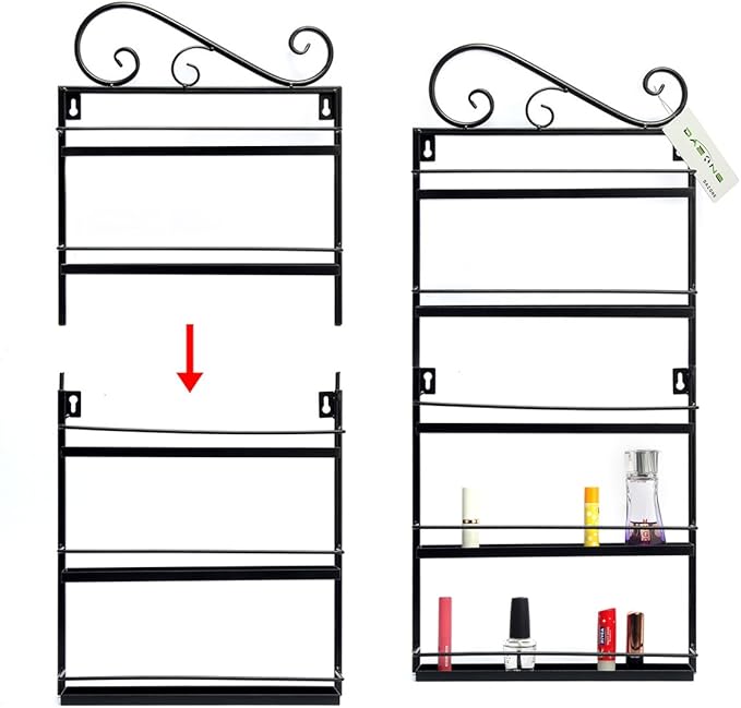 DAZONE Nail Polish Wall Rack Organizer Holds 50 Bottles Nail Polish Shelf Black