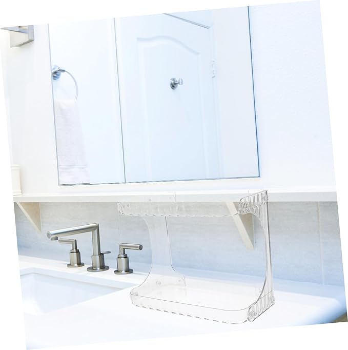 Zerodeko Bathroom Organizer Double Counter Shelf for Toiletries Cosmetics Stylish Corner Storage for Bathroom Kitchen Sleek Design Enhances Decor
