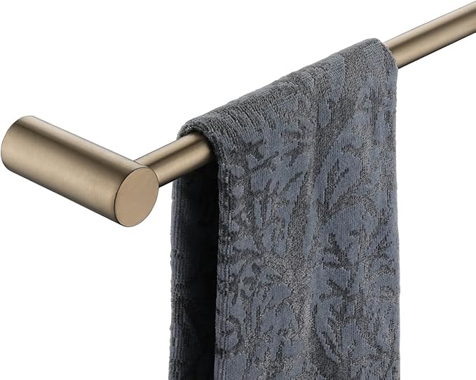 JQK Towel Bar Champagne Bronze, 14.5 Inch 304 Stainless Steel Thicken 0.8mm Towel Rack Bathroom Wall Mount, Useable Length 12 Inch, TB610L12-CB