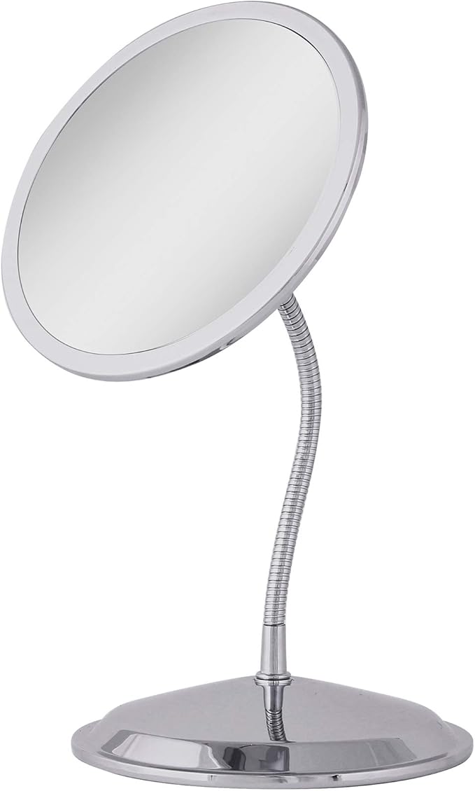 Double Vision™ Gooseneck Vanity/Wall Mount Mirror 5X/10X Magnification, Made in the USA