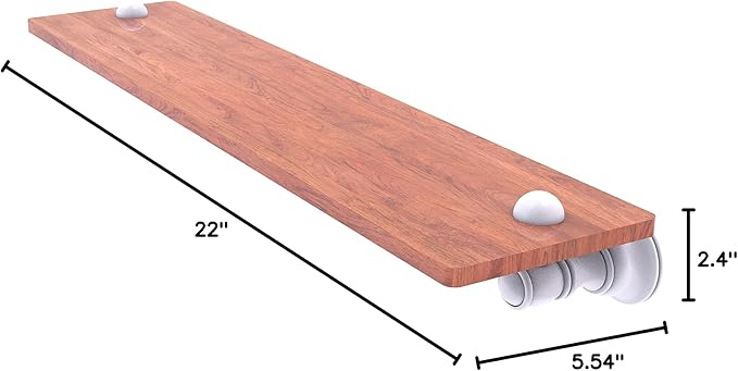Allied Brass CL-1-22-IRW Carolina Collection 22 Inch Wood Shelf, Matte White