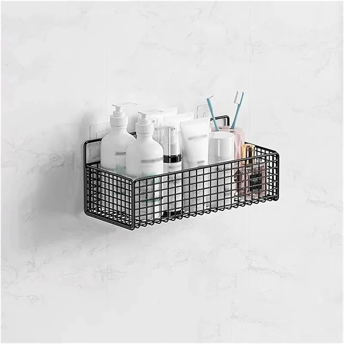 Bathroom Shelf A Wall Mounted Storage Rack That Does Not Require Holes to be Punched in The Wall for The Toilet Washstand Bathroom Organizer(Black,Small)