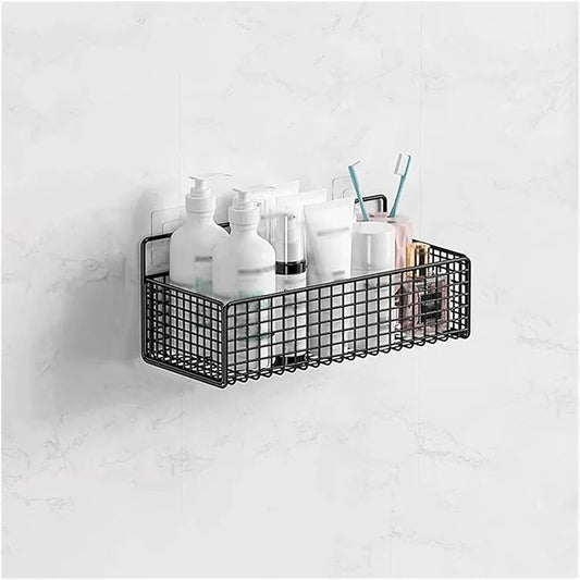 Bathroom Shelf A Wall Mounted Storage Rack That Does Not Require Holes to be Punched in The Wall for The Toilet Washstand Bathroom Organizer(Black,Small)