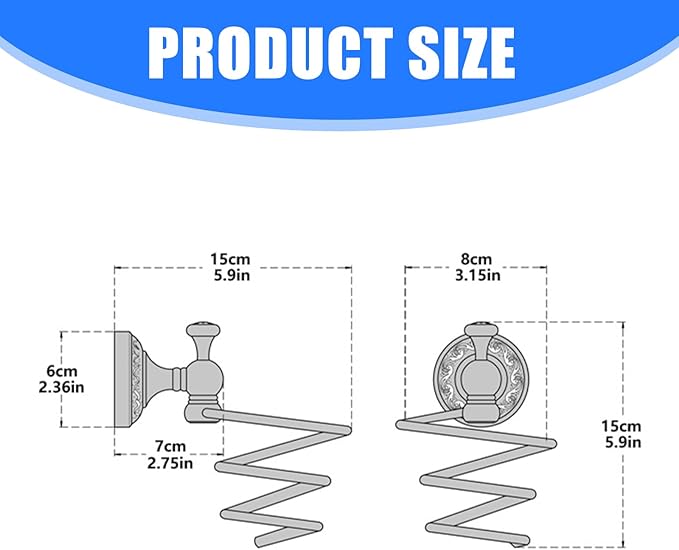 3. Wall for Hair Dryers & Accessories Rustproof Bathroom Shelf Easy Install Compact Design Vintage Bathroom Accessories Set