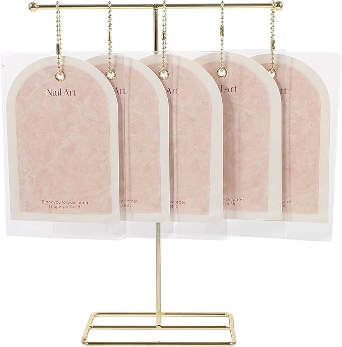 NOLITOY Nail Art Display Cards with Stand, False Nail Tips Sample Display Nail Gel Polish Display for Nail Art Manicure Tool