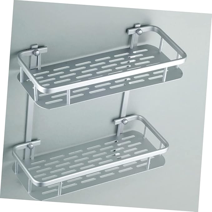 2tier Bathroom Shelves Wall Organizer Double Storage Rack Kitchen Storage Bathroom Shelf