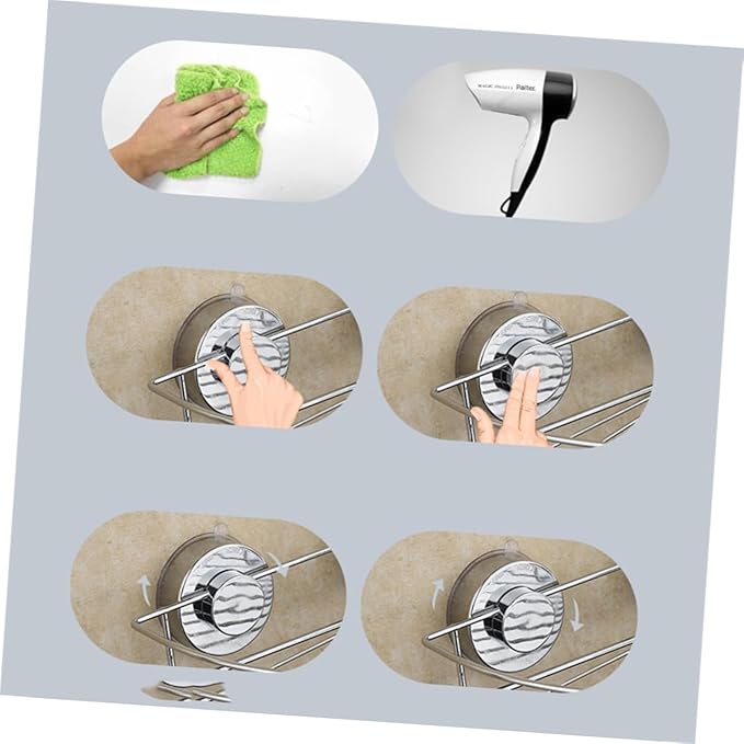 Wall Mounted Cup Shelf for Bathroom Kitchen Storage Space-Saving Organizer Rack Silver Easy to Install for Items