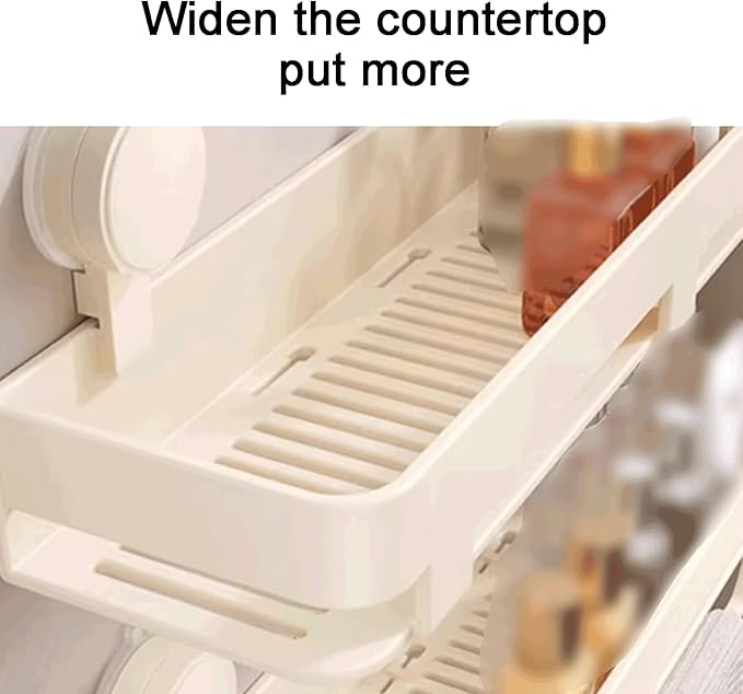 Removable Aluminum Bathroom Shelf Wall Mounted Shelf Suction Cup Removable Bathroom Shelf Widened Bathroom Rack Large Capacity