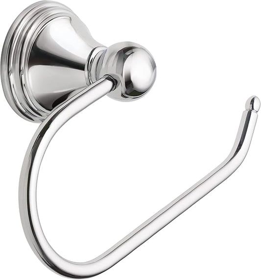 Moen Preston Collection Chrome Single Post Toilet Paper Holder, Wall Mounted Hanging Toilet Tissue Storage, DN8408CH