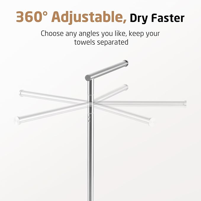 KES Countertop Towel Holder Stand for Bathroom, Counter Top Swivel Towel Rack Standing with Marble Base, Free Standing Hand Towel Holder Stand 18/8 Stainless Steel Brushed Finish, BTH233-2