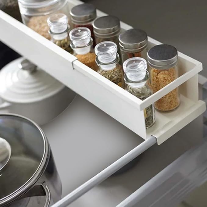 Multifunction Bathroom Shelf Extendable Design Carbon Steel Build Simple Installation Brackets Ideal for Kitchen Storage Retractable Shelf