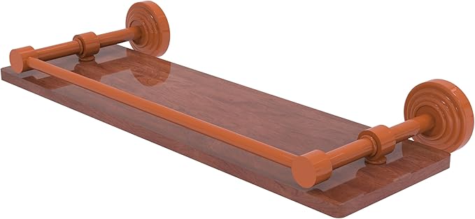 Allied Brass WP-1-16-GAL-IRW-ASP Waverly Place Collection 16 Inch Solid IPE Ironwood Shelf with Gallery Rail, Autumn Sparkle