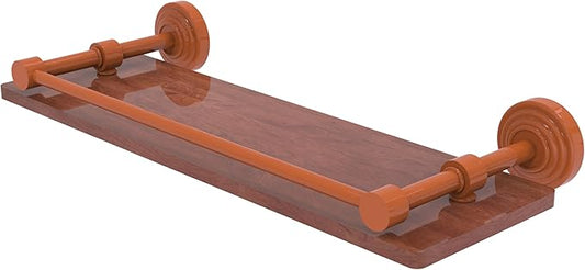 Allied Brass WP-1-16-GAL-IRW-ASP Waverly Place Collection 16 Inch Solid IPE Ironwood Shelf with Gallery Rail, Autumn Sparkle