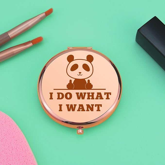 Panda Lover Gifts Panda Gifts for Girls Compact Makeup Mirror for Friend Funny Gifts for Women Birthday Gift for Panda Lovers Animal Lovers Gift Thank You Gifts Folding Makeup Mirror Christmas