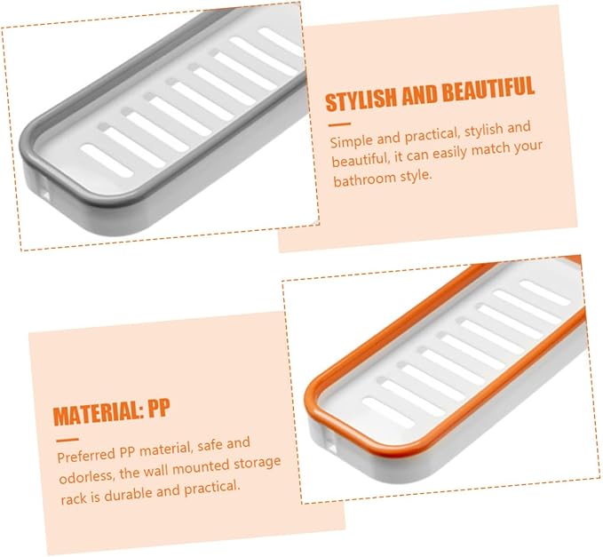 Cabilock 2Pcs Wall Mounted Bathroom Storage Racks Foldable Toiletry Shelf Holders Material Stylish Organizer for Shampoo Cosmetics and Items Grey