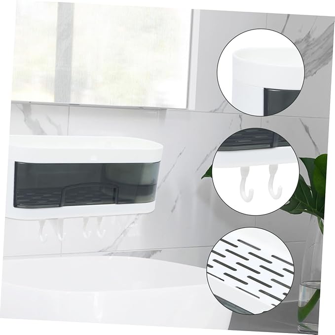 Wall-Mounted Storage Shelf Plastic Bathroom Shelf Decor Multifunctional Kitchen Organizer Rack Space-Saving Storage for Home Bathroom Kitchen Random Color