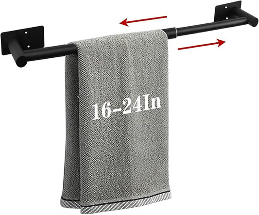 Self Adhesive Bath Towel Bar, Stainless Steel Towel Racks for Bathroom Sticky & Wall Mounted Install Towel Holder,Heavy Duty Towel Rod Rustproof Towel Hanger for Bathroom(Brushed Nickel,24In)