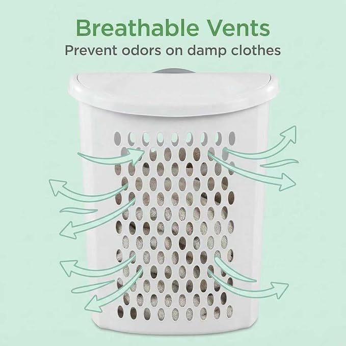 (1-Pack) Wheeled Laundry Basket - 135 Liters Large Capacity - White Plastic with a Cover and Extendable Handle, Suitable for Homes, Dormitories,Laundry Rooms and Apartments.