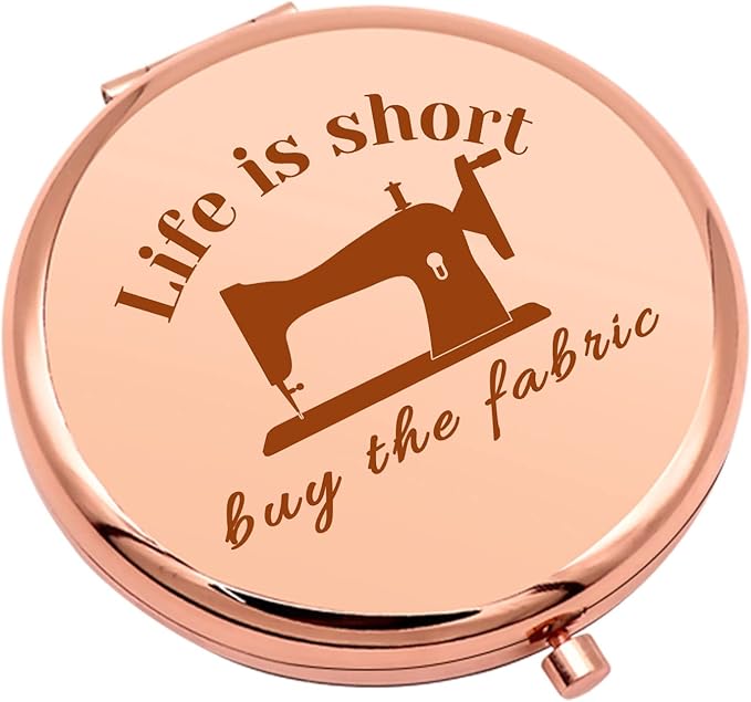 Sewing Gifts for Women Compact Makeup Mirror for Mom Grandma Aunt Seamstress Gift Ideas Sewing Lover Presents Funny Quilting Presents Folding Makeup Mirror for Friend Sister Christmas Birthday