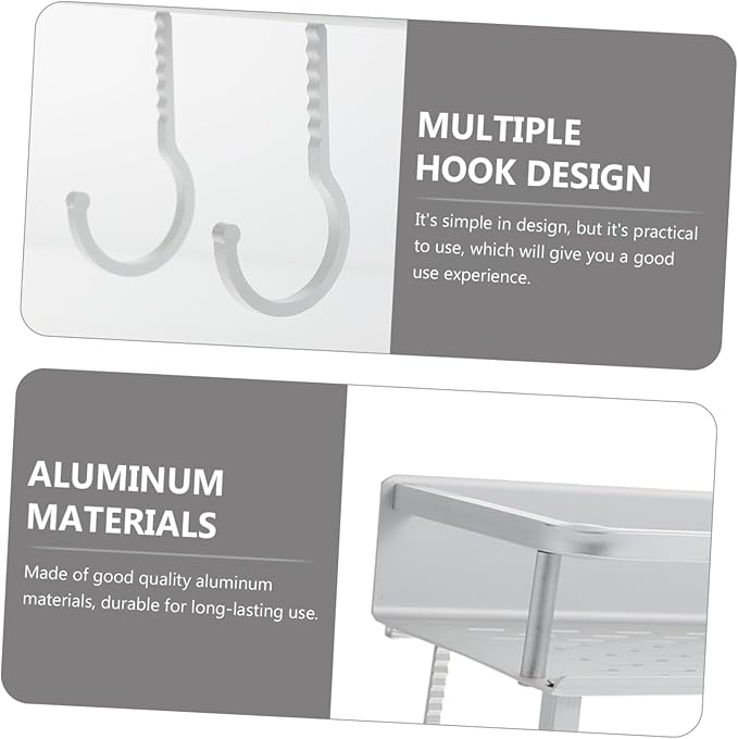 SHOWERORO Bathroom Decor Wall Shelves for Bathroom Wall-Mounted Storage Rack No Punching Glue Installation Aluminum Material Sturdy