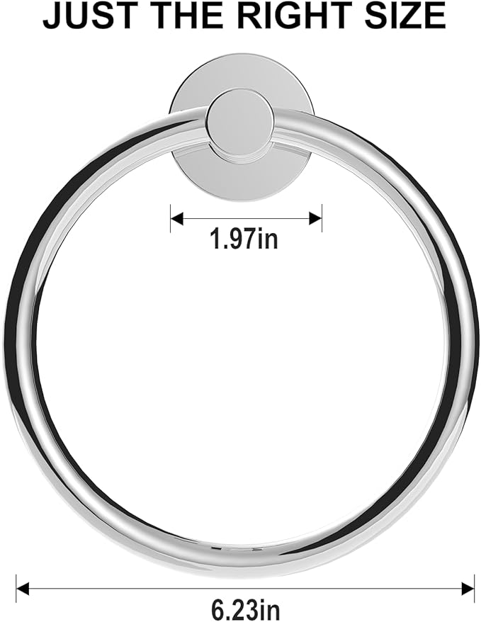 SetSail Towel Holder for Bathroom Wall 2 Packs Towel Ring Stainless Steel Heavy Duty Hand Towel Hanger for Bathroom, Mirror Silver