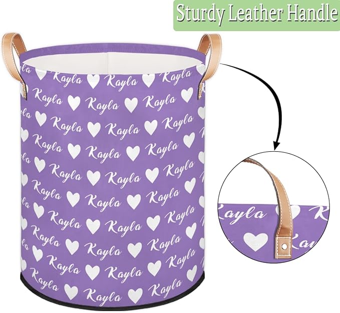 Custom Love Laundry Hamper, Personalized Laundry Baskets with Handles Dirty Clothes Hamper Storage Basket