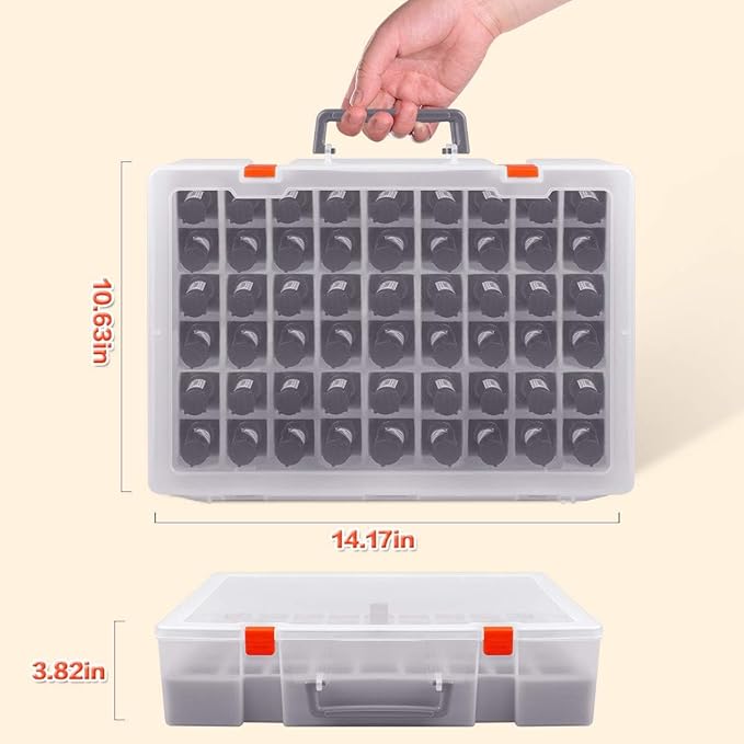 ALCYON 54-Bottle Nail Polish Organizer Case - Professional Clear Storage Box with Shockproof Sponge Foam - Secure Travel Bag for Beetles, for Essie - Prevents Glass Breakage Organized (Black, For 54)