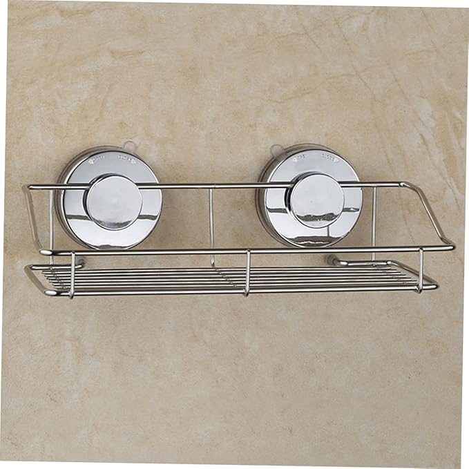 Wall Mounted Cup Shelf for Bathroom Kitchen Storage Space-Saving Organizer Rack Silver Easy to Install for Items