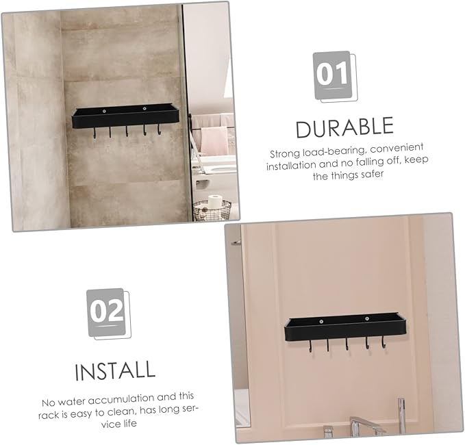 Bathroom Shelf Wall Mounted Storage Rack Hotel Kitchen Home Supply Smooth Edges