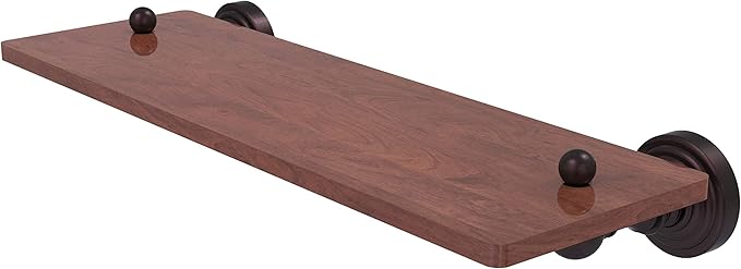 Allied Brass WP-1-16-IRW Waverly Place Collection 16 Inch Solid IPE Ironwood Wood Shelf, Antique Bronze