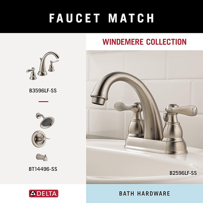 DELTA 79624-BN Windemere 24 Inch Towel Bar Rack, SpotShield Brushed Nickel