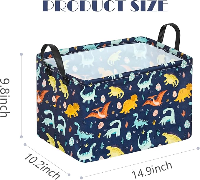 MAIZMZ Baby Storage Basket 14.9x10.2x9.8 Inch - Foldable Bunny Decor Organizer with Waterproof Lining, Kids Toy & Holiday Gift Bin