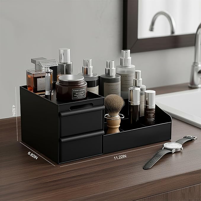 Cologne Organizer for Men,Cologne Stand,Nightstand Organizer,Cologne Shelf,Dresser Drawer Organizers,Organizador de Perfumes,Perfume Stand Organizer for Bedroom,Black
