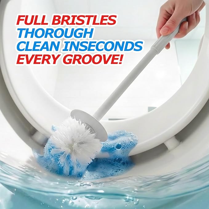 FORASTO 2Pack Toilet Bowl Brush and Holder Set - Toilet Scrubber Brush,Cleaning Brush,Bathroom Decor,Household Essentials,Cleaning Supplies,Home Essentials,Light Gray