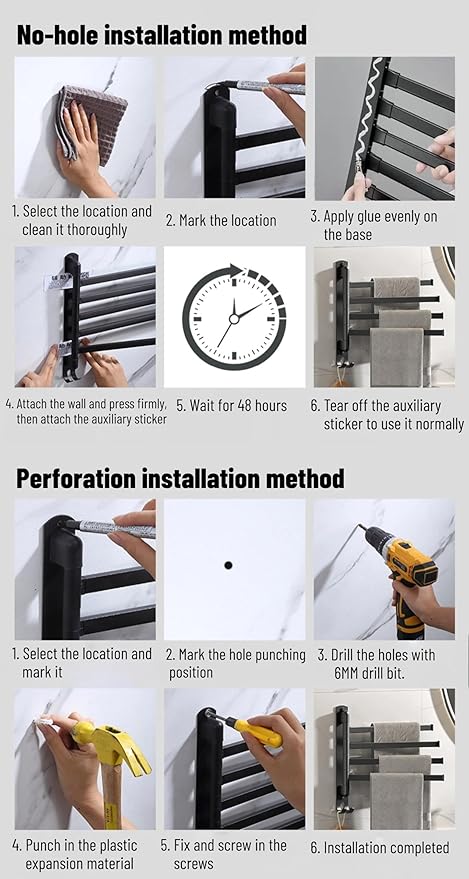 2-5 Arms Swivel Towel Rack Bath Towel Holder with Hook Swing Arm Towel Rack Wall Mount for Bathroom Kitchen-Beige 4Arm