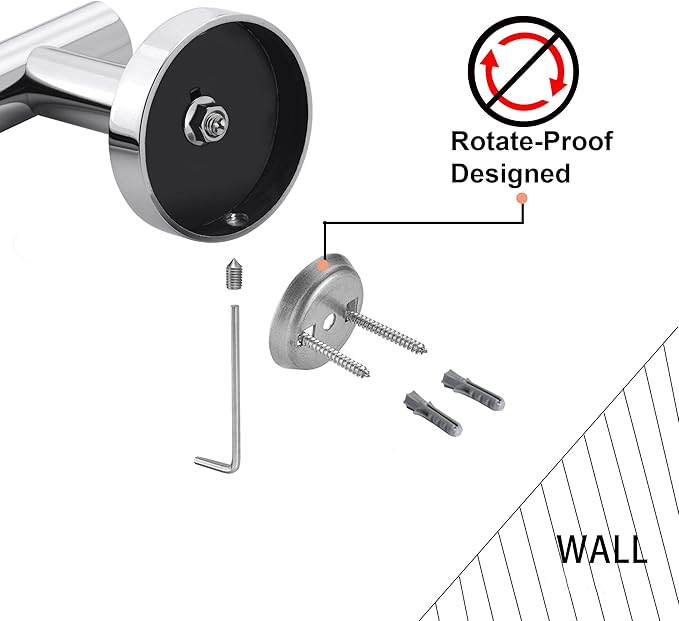 Nolimas Polished Chrome Bath Towel Bar Single Bars Towel Rack Rod Classic Wall Mounted Stainless Steel Bathroom Towel Bar Kitchen Toilet Towel Shelf Single Layer,24inch