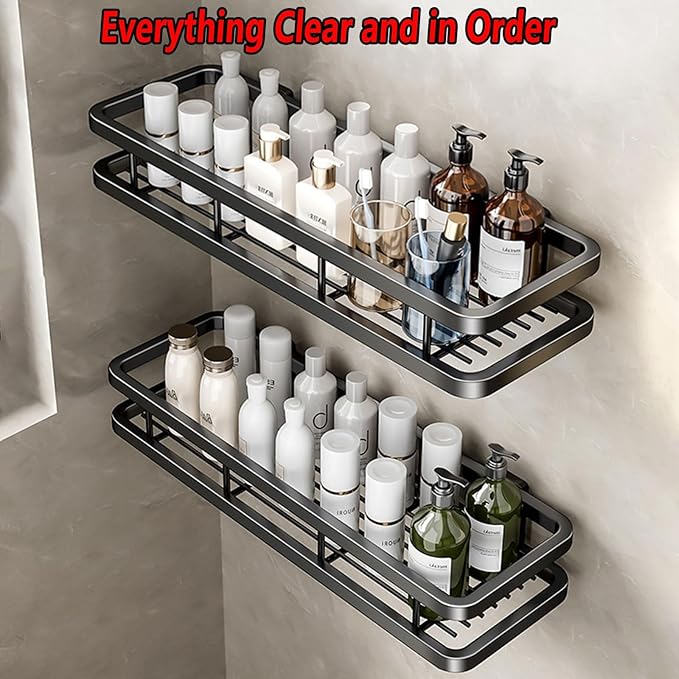 Detachable Carbon Steel Organizer, Large Capacity, Hanging Rustproof Shelf, for Bathroom, Kitchen, Living Room (Color : 11.8inch, Size : Gray Single)