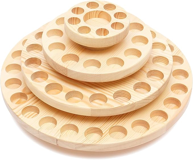 YIYIBYUS Wood Essential Oil Box, 63 Slot Display Stand Rack for Essential Oil Bottles Holder,Essential Oil Bottle Container Wooden Storage Case Box Organizer,Essential oil rotating display stand