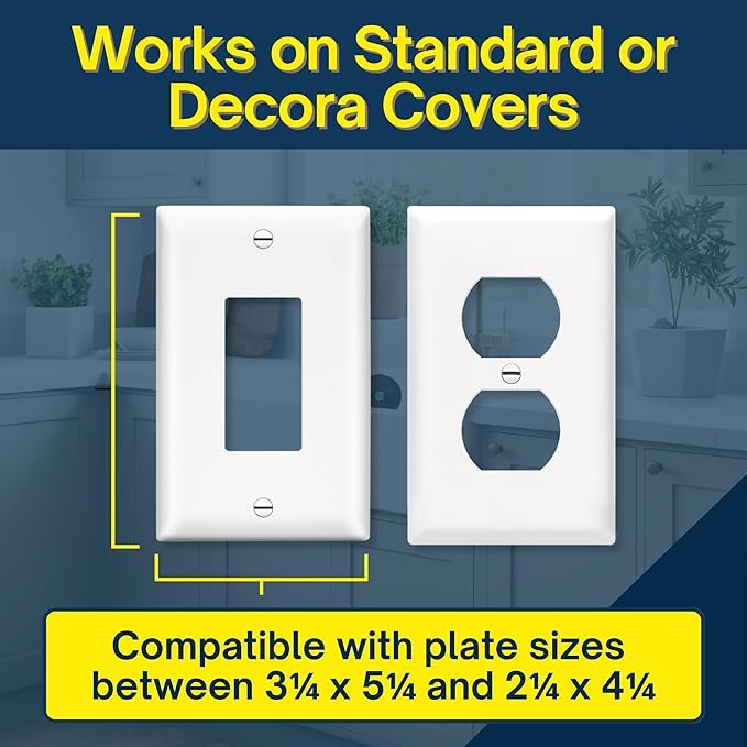 BeraTek Power Perch Wall Outlet Shelf with Cord Storage Strap - Declutter & Reclaim Bathroom Counter Space - Echo Dot Stand, Homepod Mini Wall Mount, Smart Home Devices Organizer - White, 4-Pack